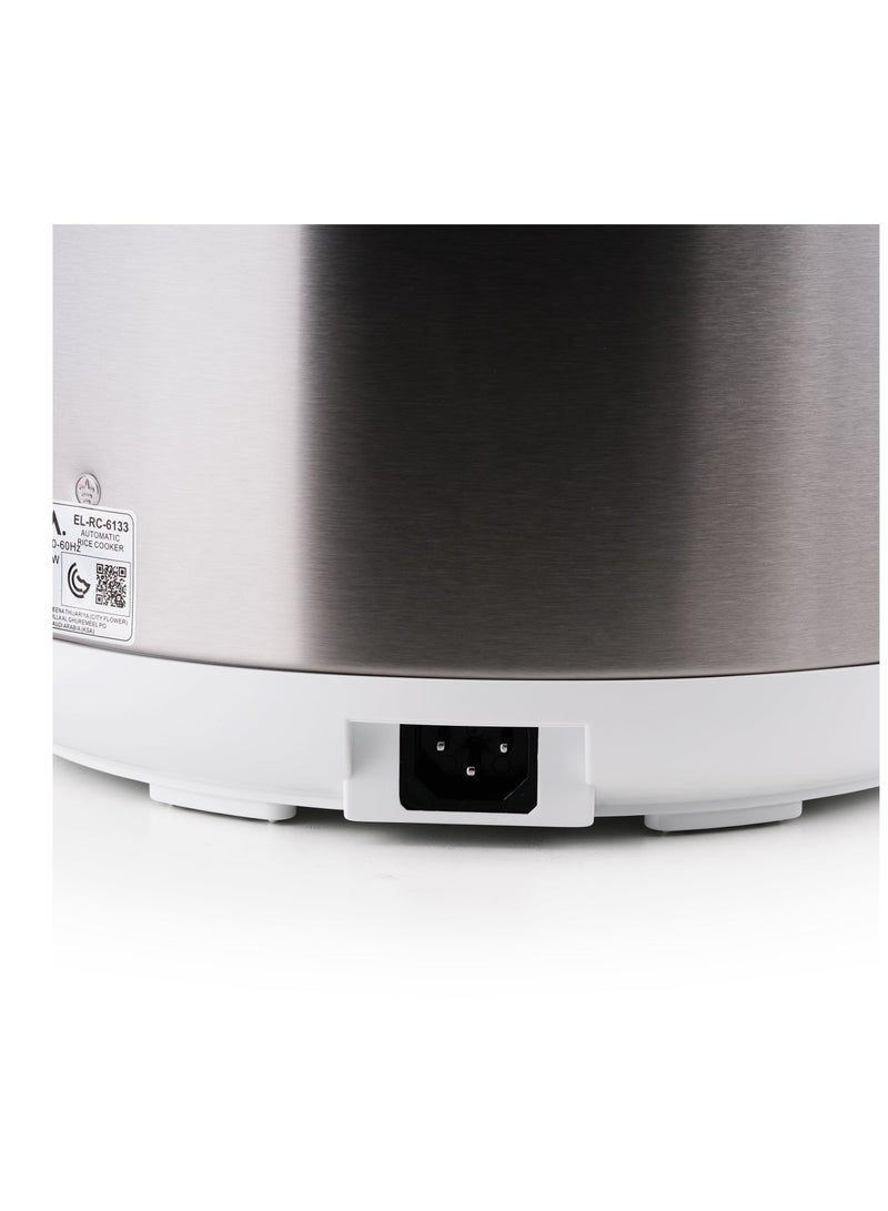ELORA Electric Rice Cooker With Automatic Cooking, Keep Warm, Safety Protection, And Steamer - Easy to Use, Convenient, Durable 2.2 L- EL-RC-6133 Grey - Image 4